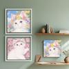 Cartoon Kat Olie Acryl Verf Kit - Makkelijk Schilderen Op Nummer Doe-het-zelf Muurschildering Voor Kinderkamer Decoratie Dierenthema Creatief Cadeau