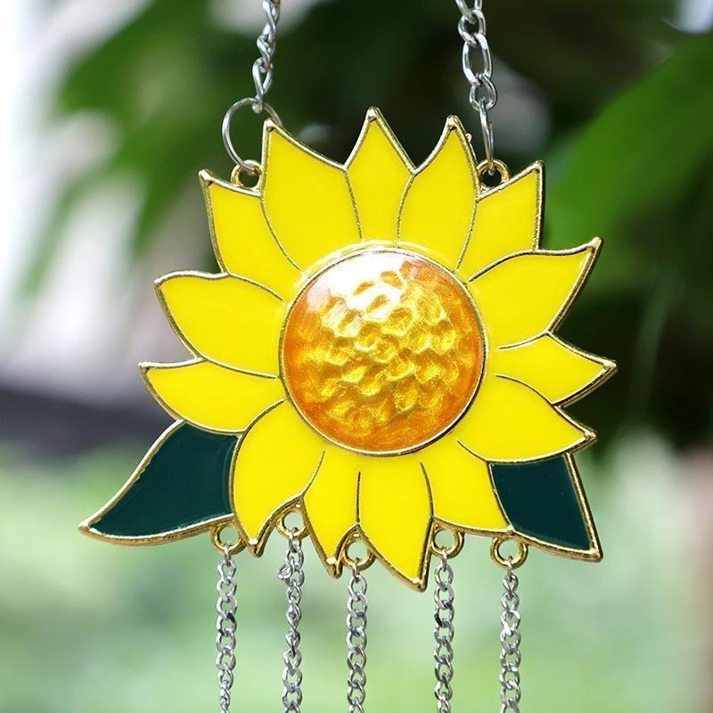 Sunflower Wind Chimes Pendant Metal  Window Windchimes Hanging Ornaments Home Outdoor Yard Garden Decoration