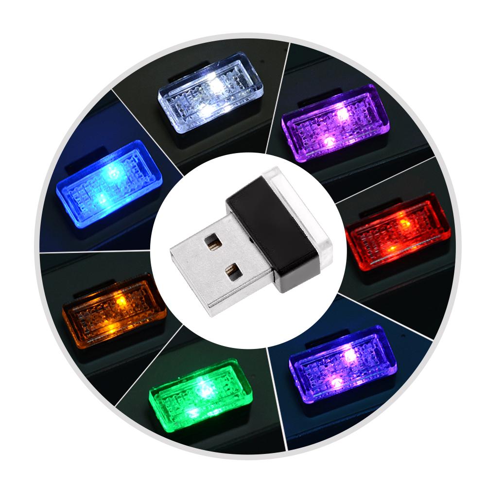 Mini USB Light LED Modeling Car Ambient Light Neon Interior Light Car Jewelry (7 Kinds of Light