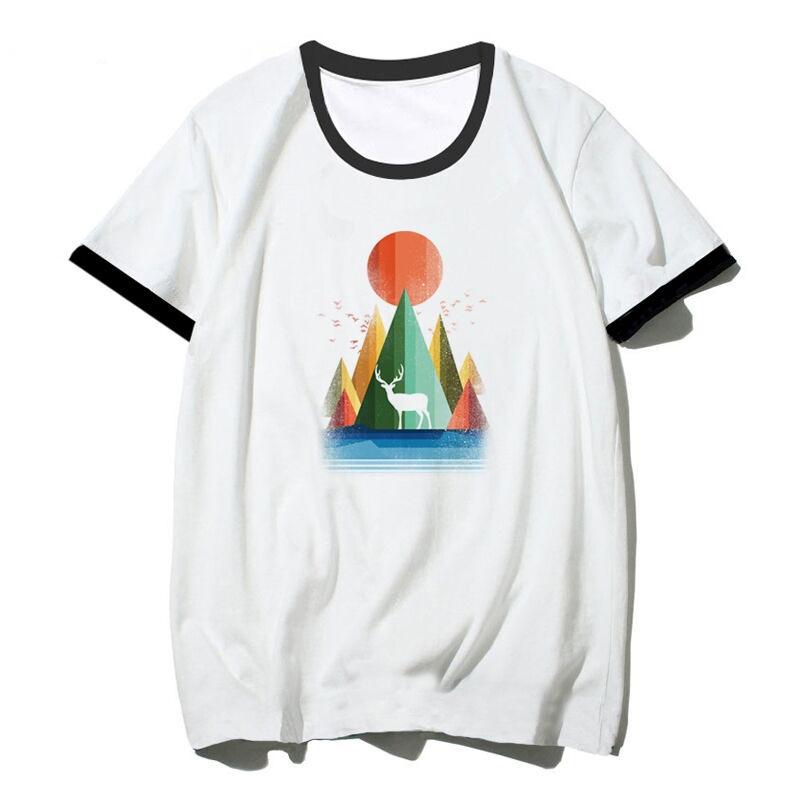 Buy Forest Sun Deer Women Tshirt Harajuku Aesthetic Clothes Men Short Sleeve Tee Top Vintage Japanese Style Streetwear At Affordable Prices Free Shipping Real Reviews With Photos Joom