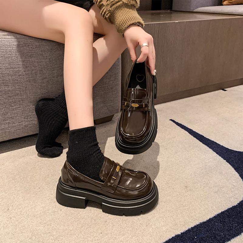 Fashion 2024 Spring Autumn Women's Elegant Round Head Wear Resistant Fashion Shallow Square Toe Thick High Heel Women Mary Jane Shoes