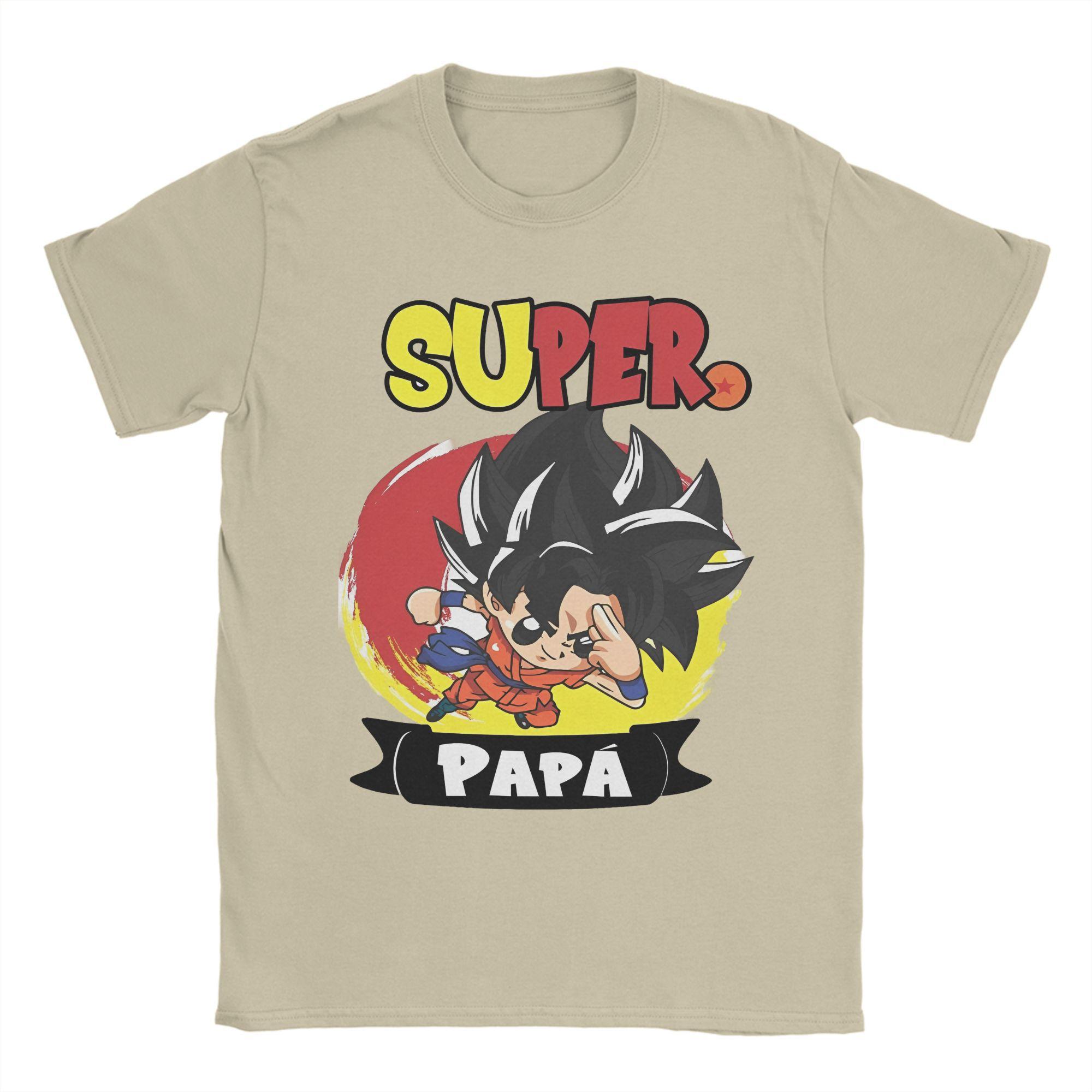 GUOYAN TOP Dragon Ball Vaderdag T-shirts Super Saiyan Papa Humor Puur Katoen T-shirt Ronde Hals Korte Mouw T-shirts Kleding Tops 4XL