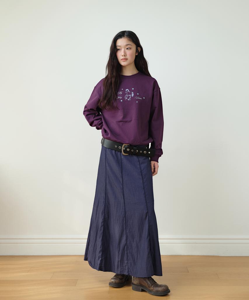 Hombadittingjeu Classic Panel Midi Skirt (Navy)