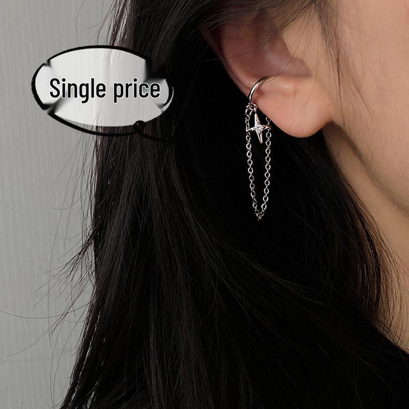 European & American Twist Long Tassel Clip-On Ear Cuff for Women