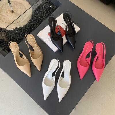 Mode française talons hauts 2025 printemps nouveau style féerique talon pointu à bride tempérament polyvalent bout pointu sandales