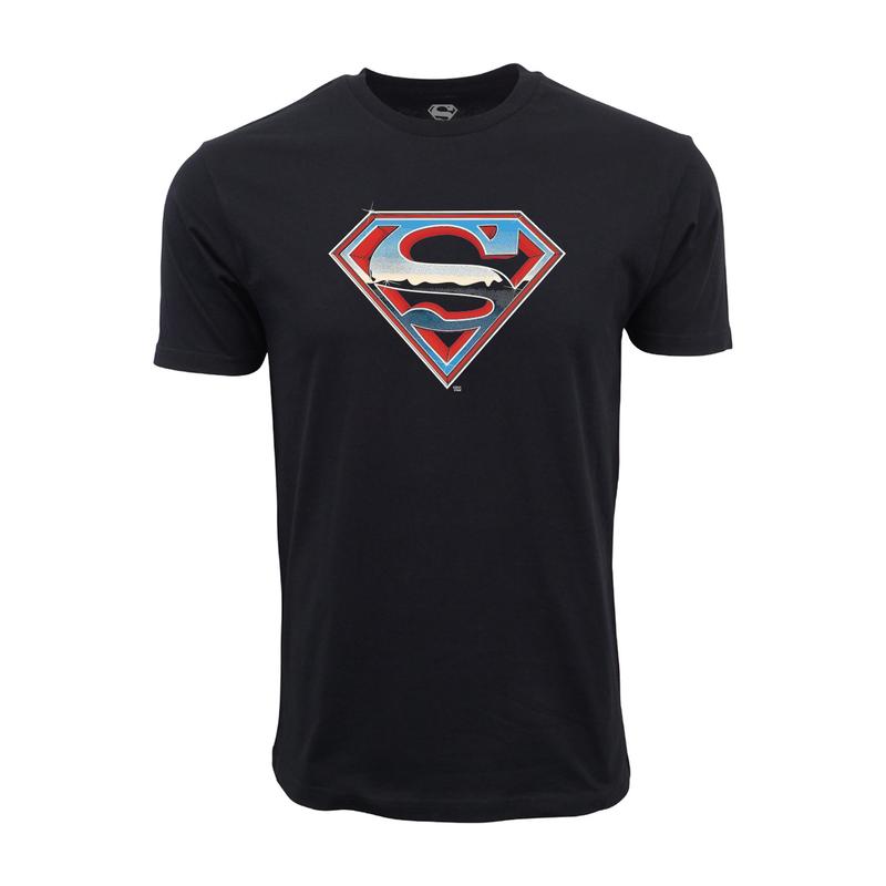 Superman s Vintage Logo Black Graphic Unisex T-Shirt XXL