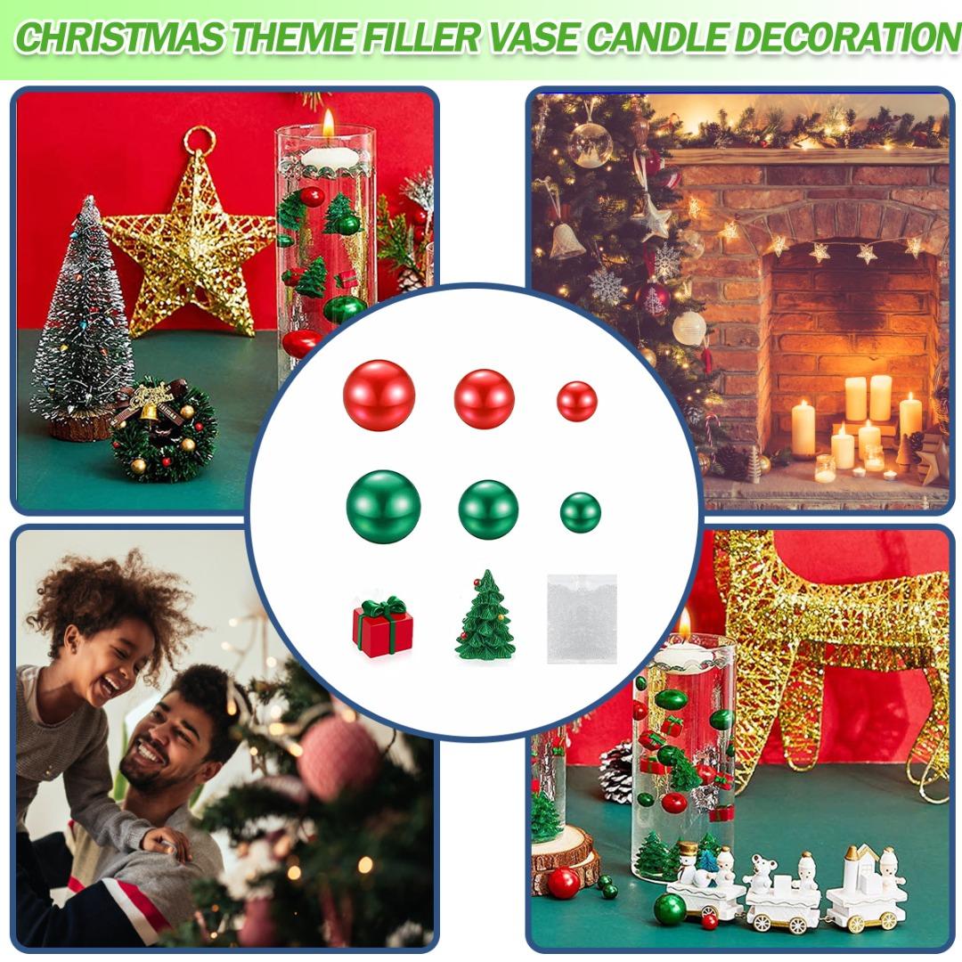 

PDTO Рождественская ваза наполнитель жемчужный водный гель бусины Рождественская елка для декора вечеринки