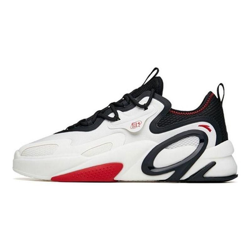 Anta Men s AT91 Lifestyle Fabric TPU Skate Shoes White/Black/Red 112218072-3 44.5
