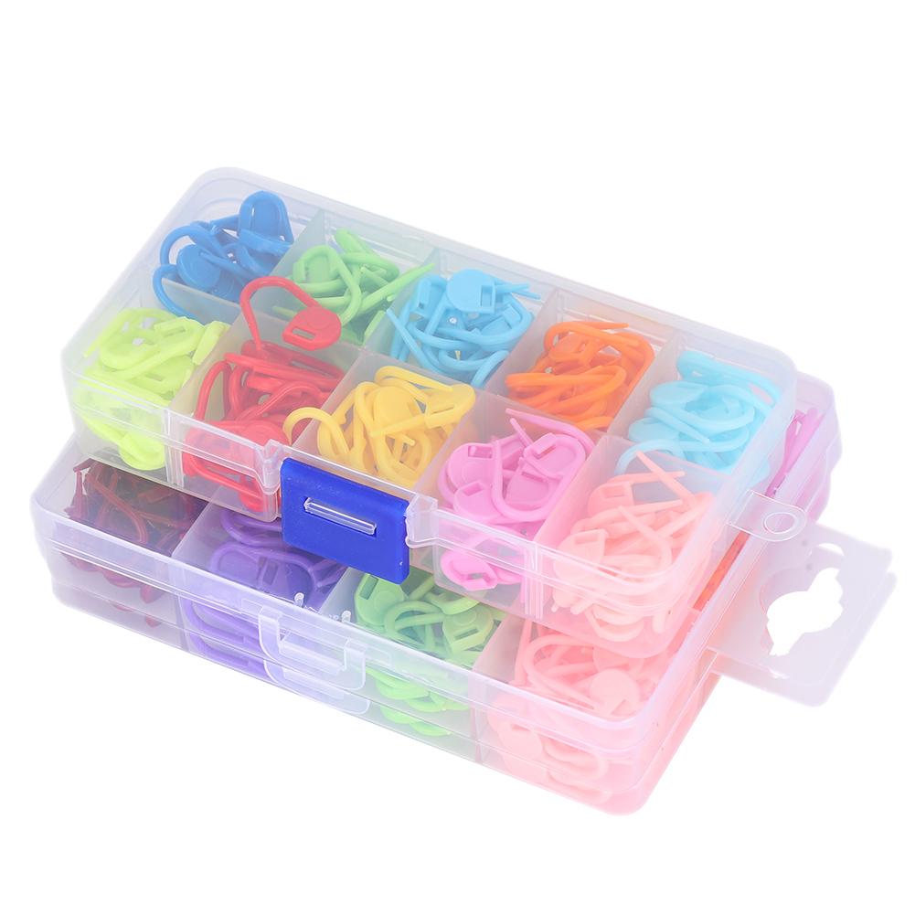 

510 шт. Маркеры петель для вязания с замком, Крючок, Цветные счетчики, Пластиковые маленькие булавки против распускания