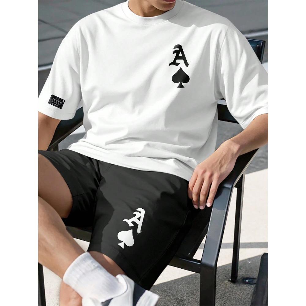 Summer Men's Sportswear Short sleeve T-shirt Suit Two-piece Outdoor Travel Clothing Oversized Man Shorts Training Clothes