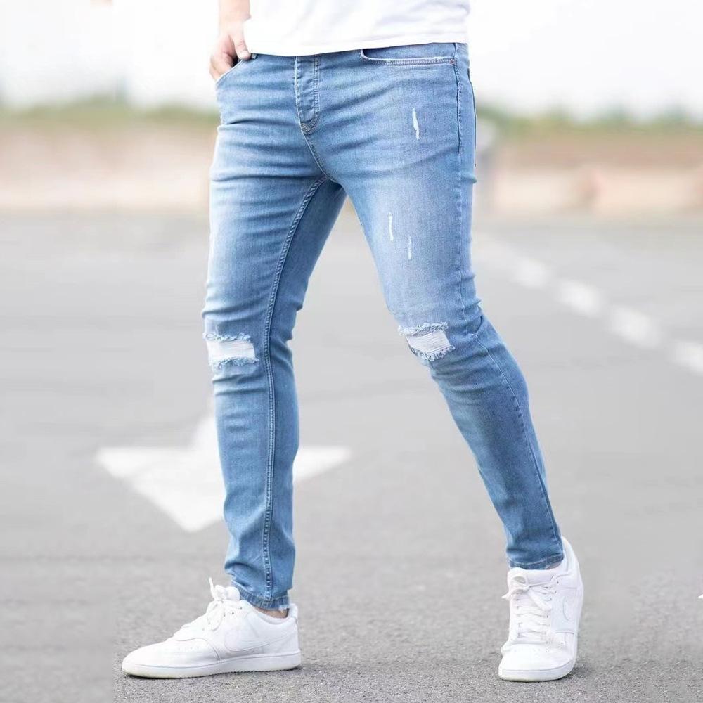 New Denim Men S Pants Ins Slim-Fitting High-Elastic Denim Pants Men S Pants XS