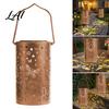 Outdoor Solar Lanterns Decorative Garden Lights Powered Waterproof Metal Floral Patio Pattern