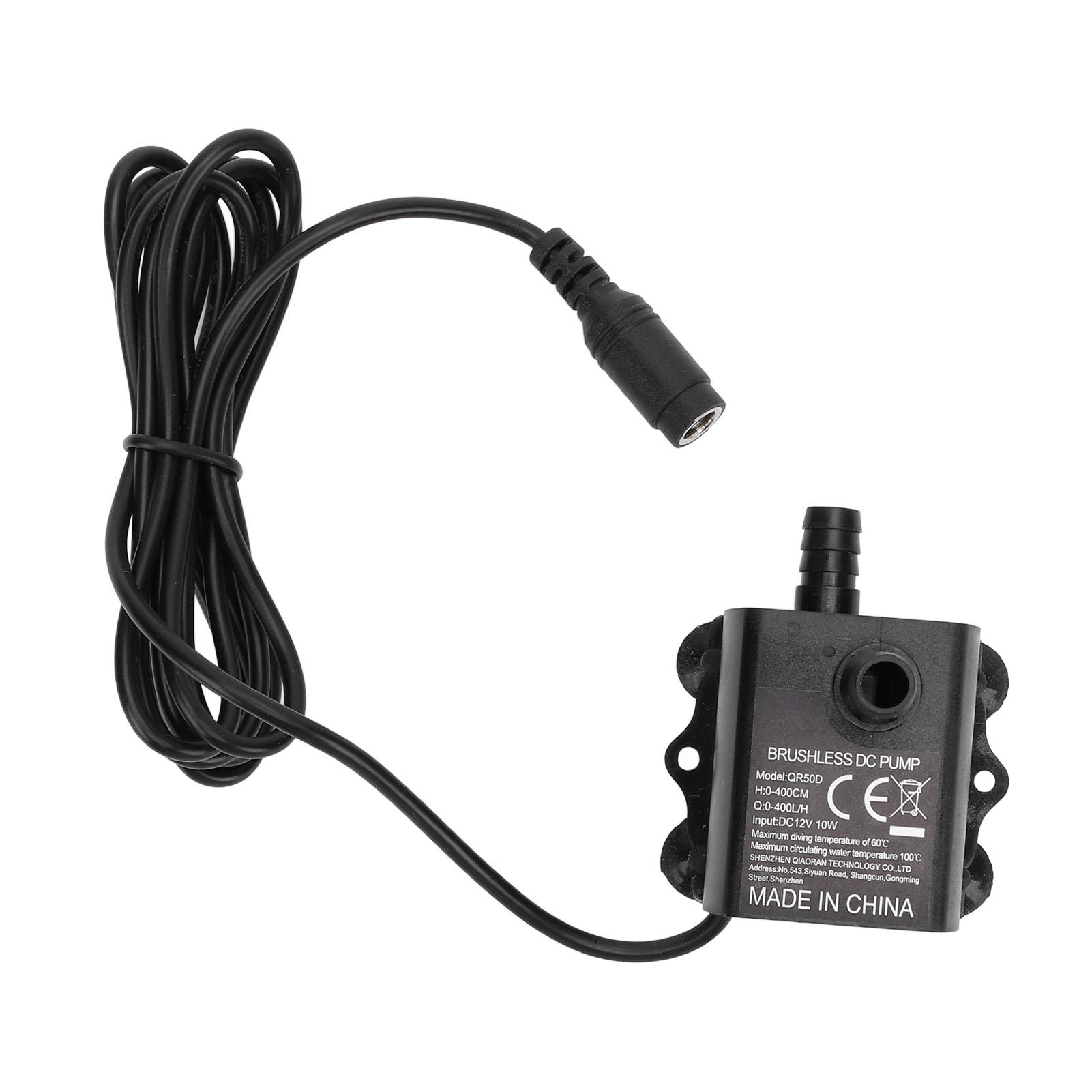 

Submersible Water Pump DC 12V 10W 0‑400L H Micro Brushless Submersible Water Pump for Aquarium Fountain Computer Water