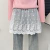 Embroidery Flower Safety Skirt Petticoat Transparent Mesh Underskirt Slips Dress  Summer Spring