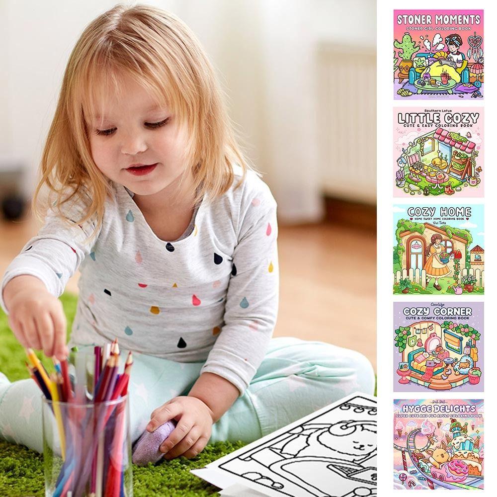 Stress Relief Coloring Book Educational Paperback Montessori Drawing Toy  for Adults And Teens