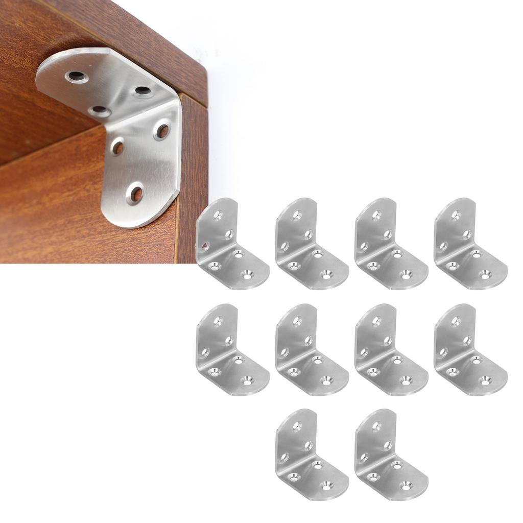 10 Stück Eckwinkel Edelstahl Verdicken Rechter Winkel Halterung Verbinder für Regal MöbelS