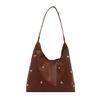 Leather Hoboes Bags for Women Soft Shoulder Purse Slouchy Toted Handbags Crescents Shoulder Bags Punk Underarm Purses