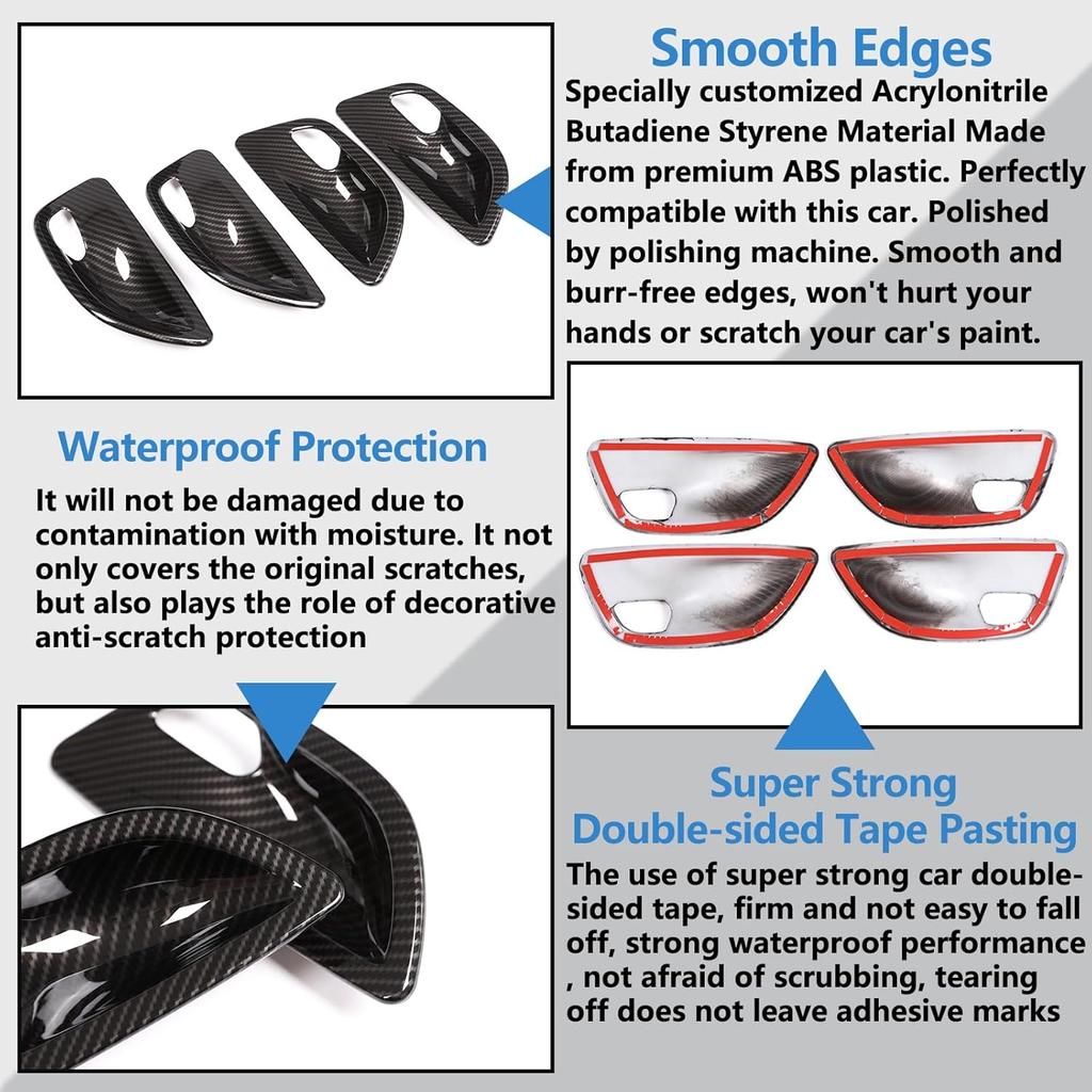 Sekhyna Inner Door Handle Cover Trim Compatible with BMW 5 Series F10 520 528 525 2011-2017 ABS 4PCS Interior Door Bowl Anti Scratch Protection Cover