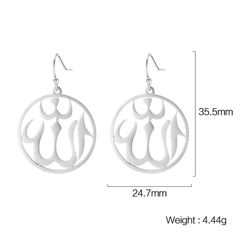 

Vintage Women Nordic Odin Compass Vegvisir Pendant Dangle Earring Celts Rune Hook Earring Retro Amulet Ethnic Jewelry