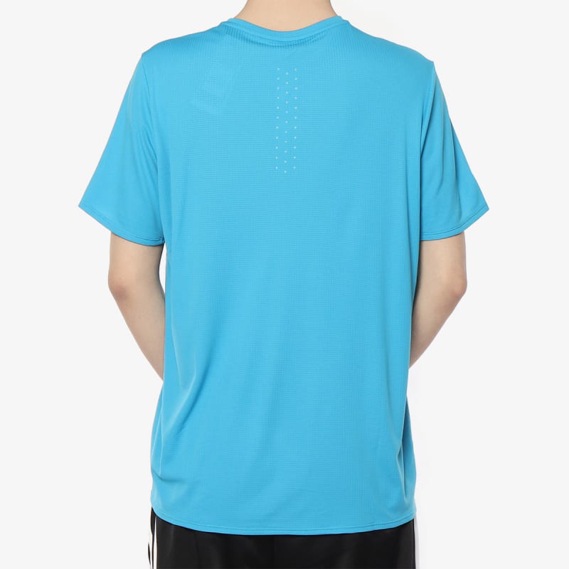 Adidas T Shirts Men's Teal Crew Neck Moderate Straight Fit DQ1849