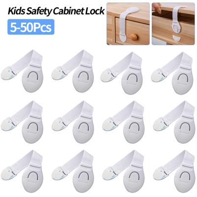 5-50 Pcs Kids Safety Cabinet Lock Baby Security Protector No Drilling Drawer Door Cabinet Lock Plastic Door Lock Safety Locks