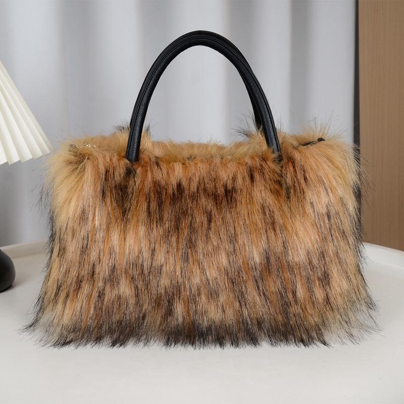 2025 Fall/Winter Women's Plush Faux Fur Crossbody Shoulder Bag