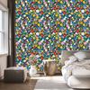 Wallpaper with Small Sea Flowers, Blue and Turquoise for the Living Room and Bedroom 50x1000