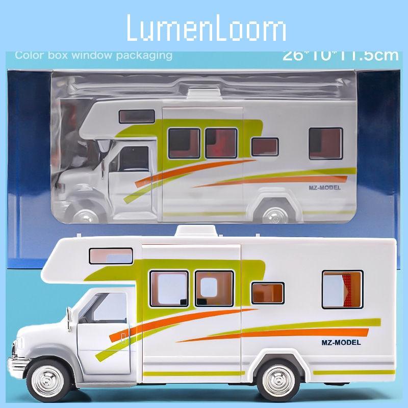 Alloy Large Travel Rv Truck Toy Model With Sound Light For Kids Play