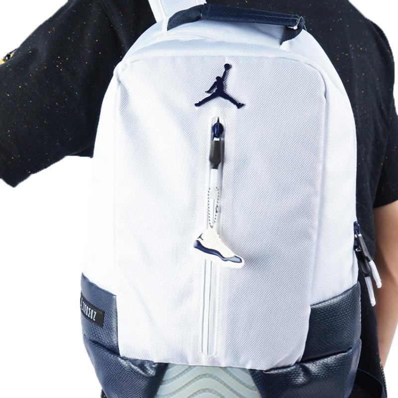 Jordan Polyester With Polyurethane Backpack Regular Unisex White & Obsidian Color Jordan HA4470-100