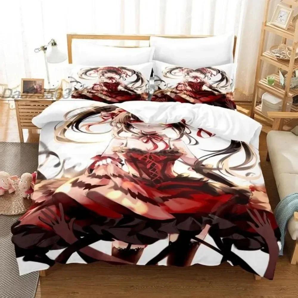 Kotori Itsuka Cosplay Anime Date A Live Costume 3D Duvet Cover Bedding Set Comforter Linen Pillowcases Home Decor Single Queen