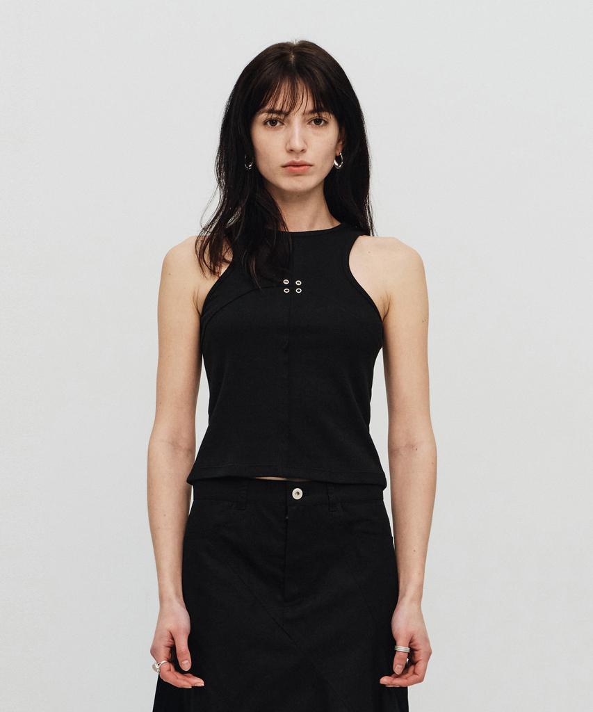 SEALOT Signature Cut Eyelet Basic Sleeveless Top (Black)