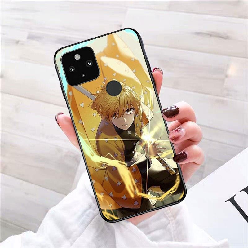 כיסוי טלפון אנימה Demon Slayer Agatsuma Zenitsu לגוגל פיקסל 7 פרו 7 6A 6 פרו 5A 4A 3A פיקסל 4 XL פיקסל 5 6 4 3 XL 3A XL 2 XL
