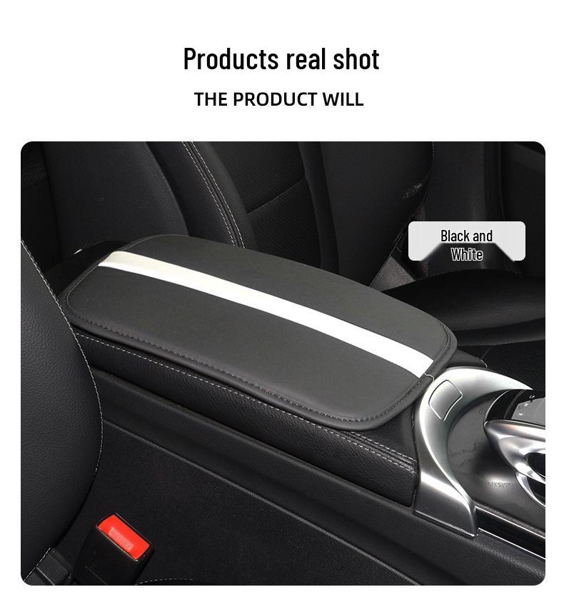 Universal Non-Slip Black Car Armrest Pad - Wear-Resistant Interior Accessory