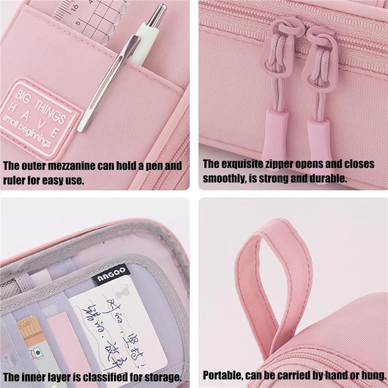 Large Pencil Case for Girls Big Capacity Pencil Pouch Stationery Organizer Portable Office Stationery Makeup Bag