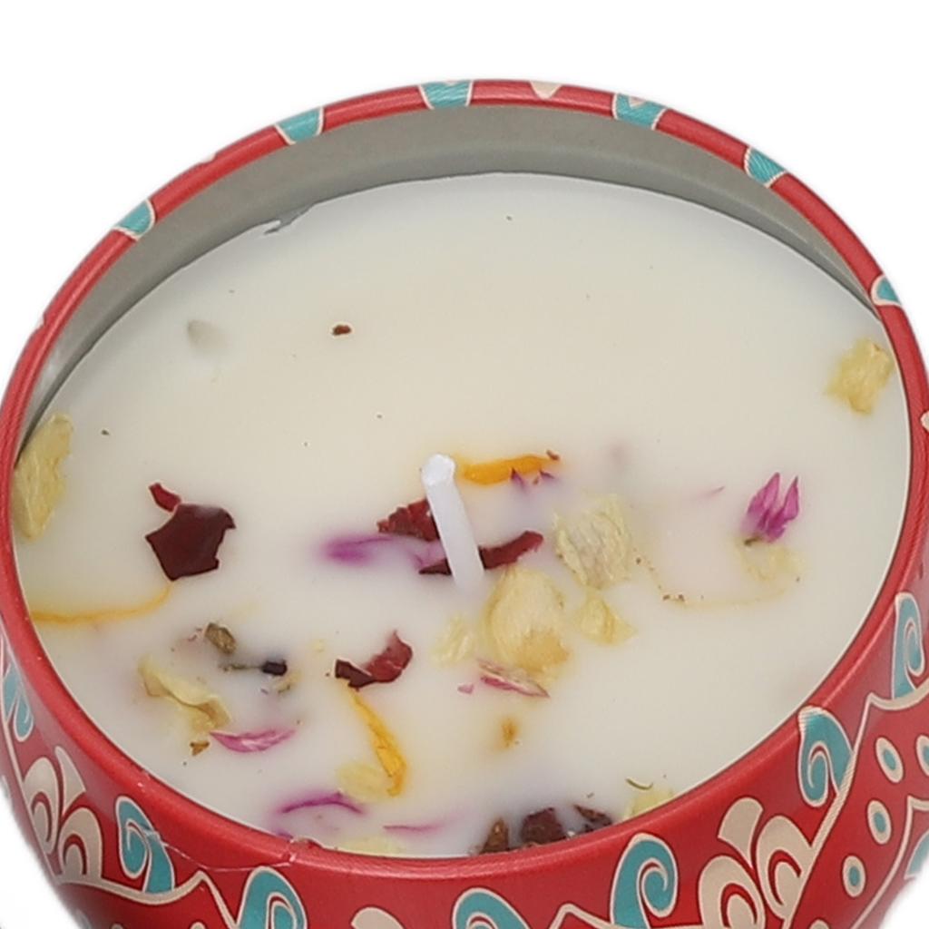 4pcs Long Lasting Aroma Aromatherapy Candle Set Dried Flower Scented Candle for Yoga Meditation Blue Box