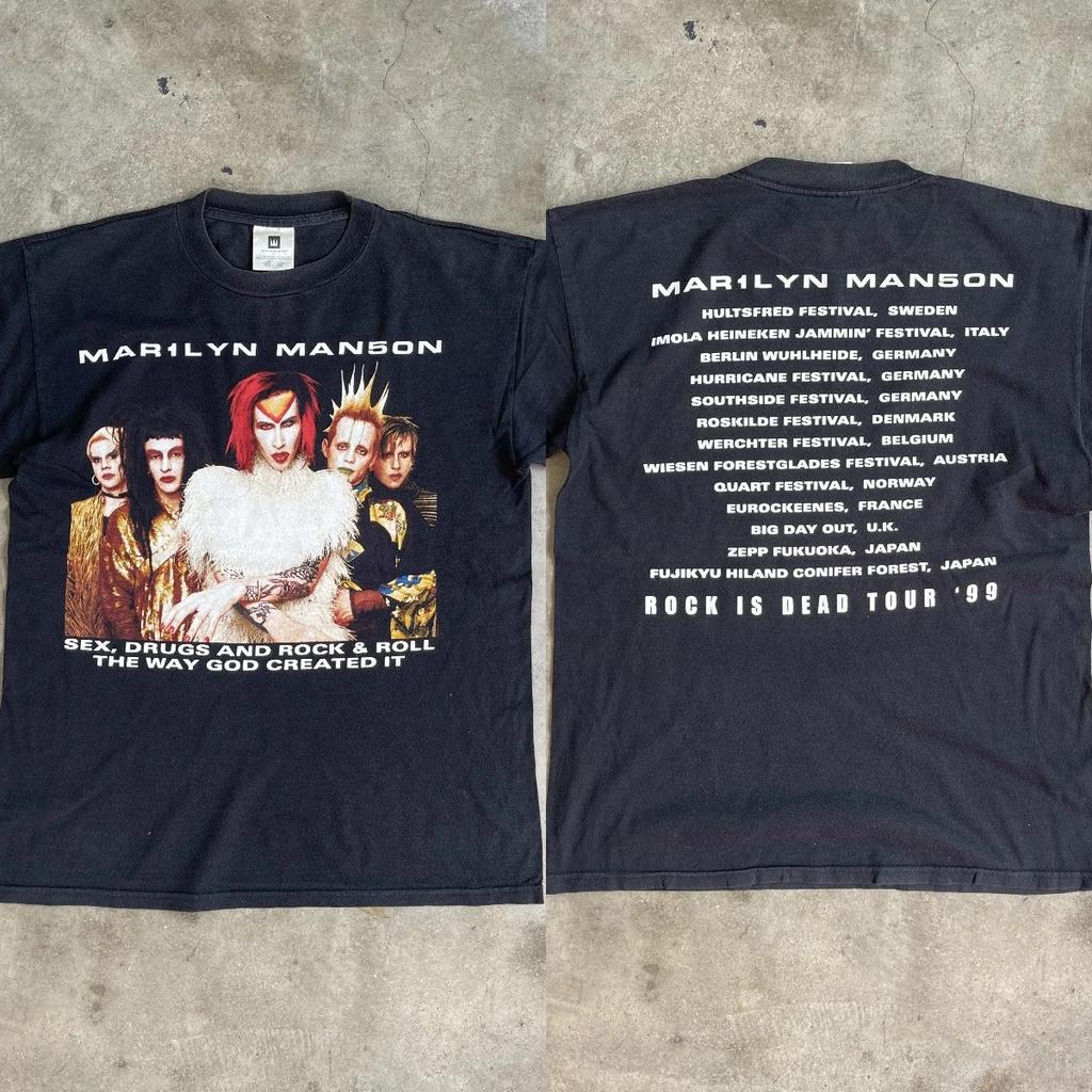 Gothic Clothing Marilyn Manson Tee Vintage Death Hype Tshirt Oversized Y2k Vintage 90s Tshirts Cotton Streetwear Tees Unisex