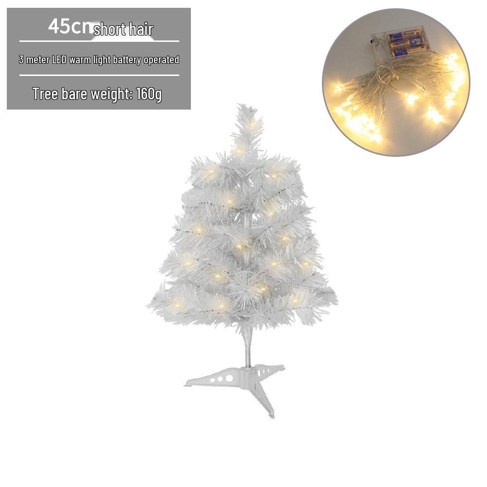 LED Luminous White Christmas Tree with Encrypted PVC and Bullet Head Design
