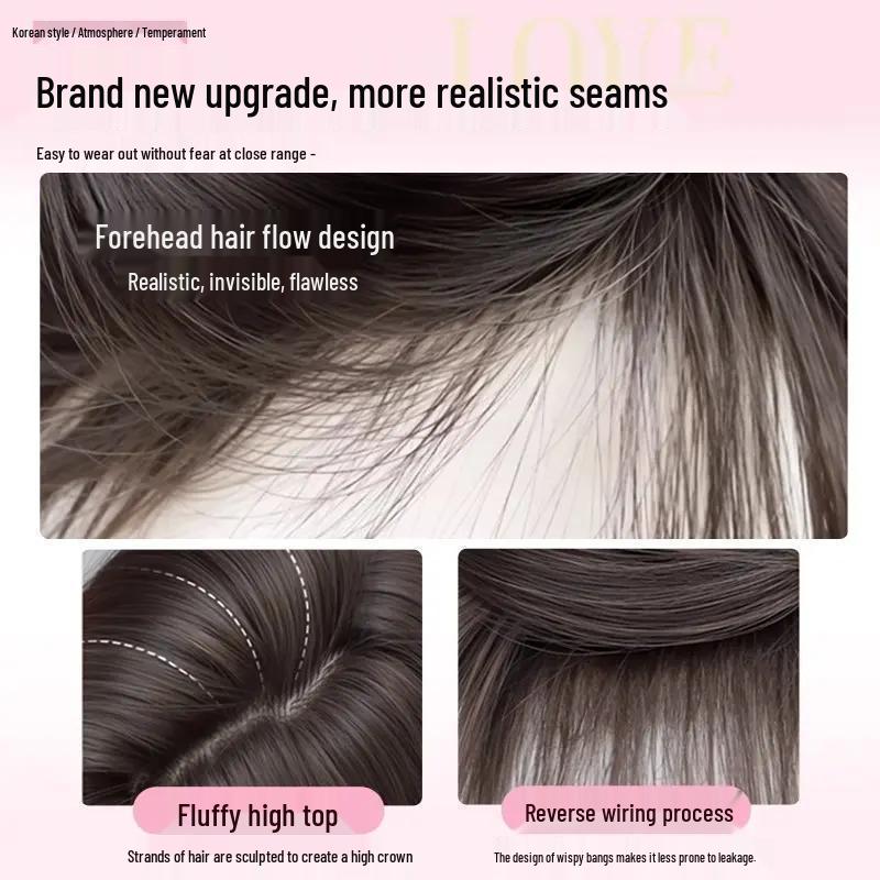 Women's Black Long Straight Seamless Synthetic Wig for Daily Use