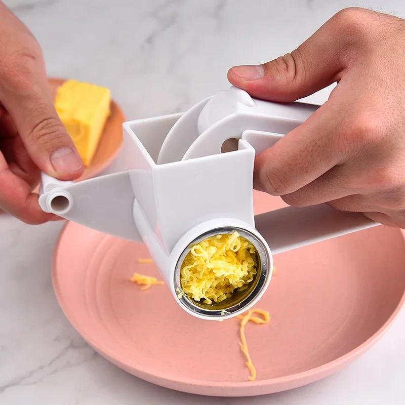 Multipurpose Rotary Cheese Grater With Stainless Steel Drums Handheld Cheese Grinder For Parmesan Cheddar Chocolate Vegetable