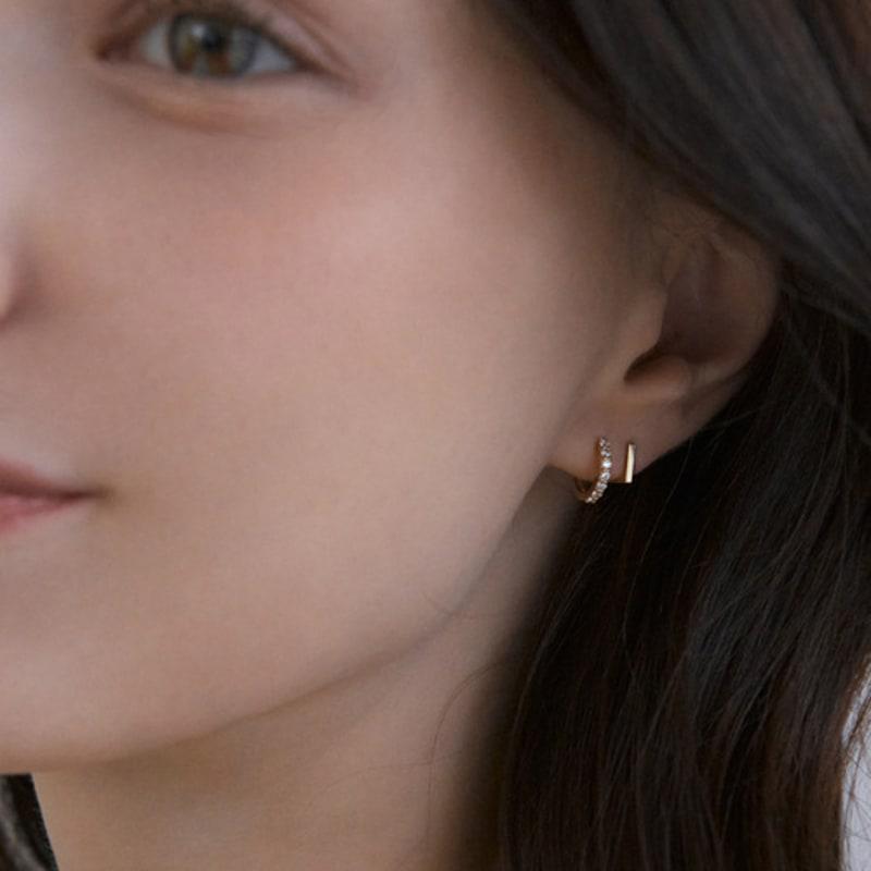 MIAF 14K Recto One-Touch Earrings
