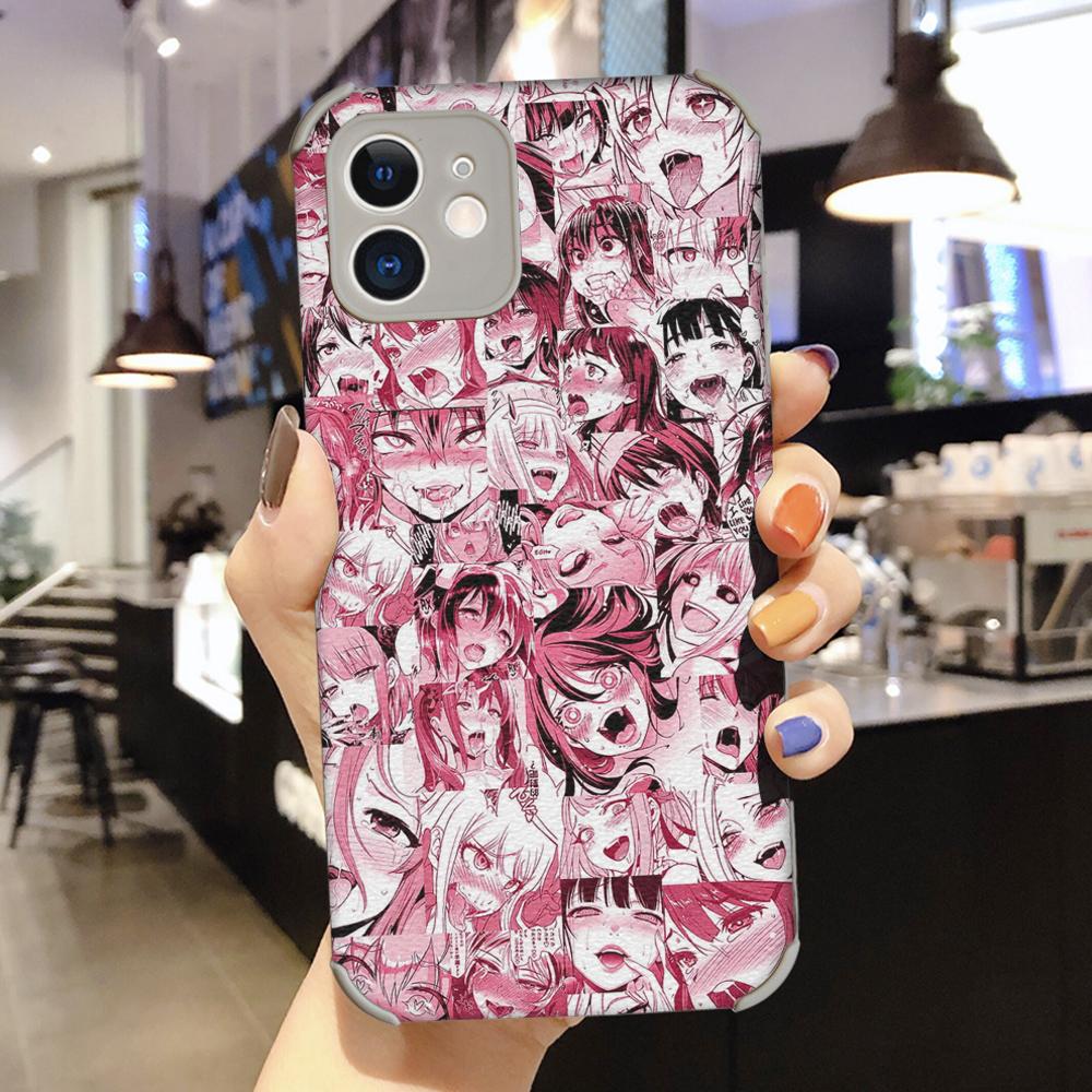 

Роскошный кожаный чехол для Apple iPhone 13, 12, 11 Pro MAX MiNi 7 8plus SE2020 X XS XR, белый чехол с милым лицом из мультфильма «Японская аниме-девушка» iphone X XS