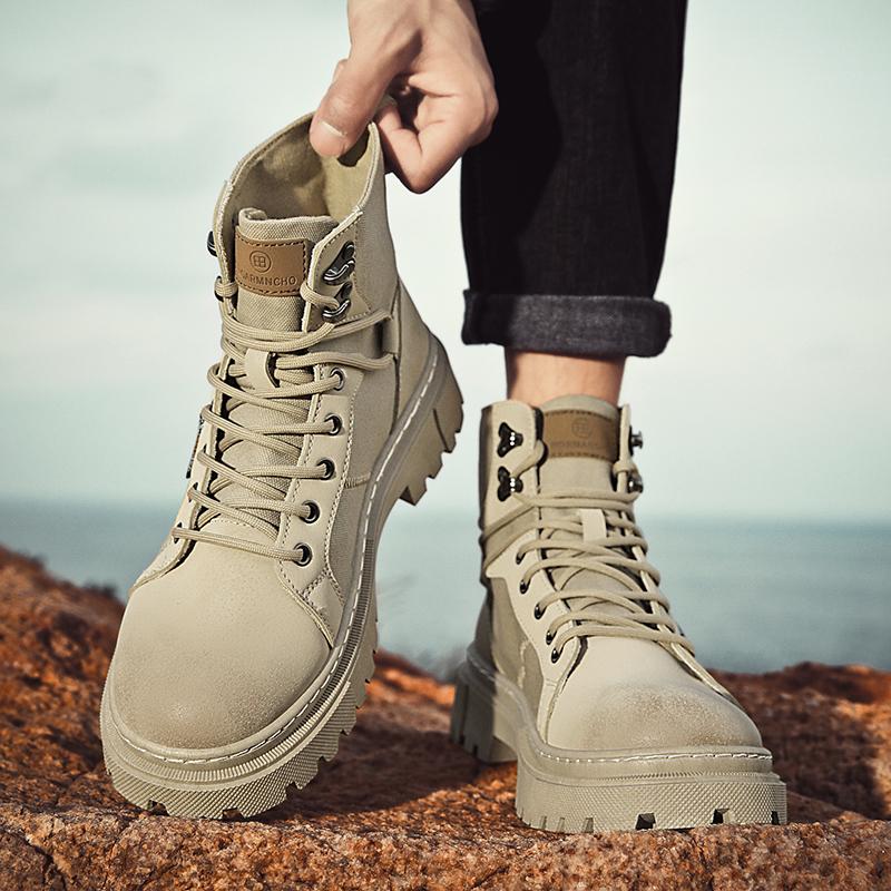 High Top Men's Canvas Shoes  Autumn Winter Platform Sneakers Comfortable Outdoor Ankle Short Boots Male Sneakers Zapatos Hombres