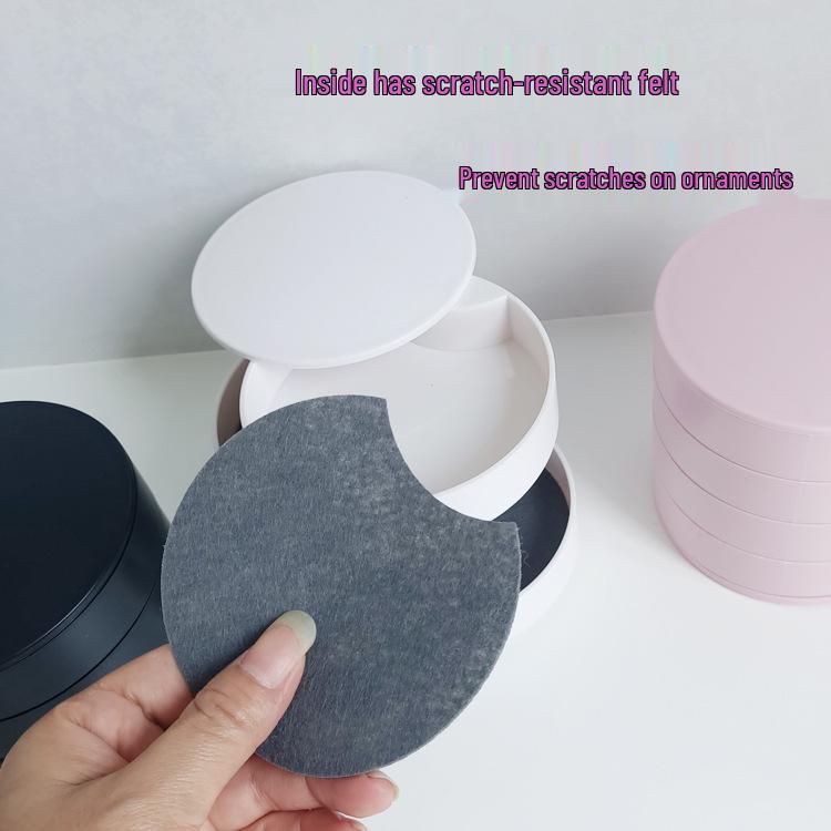 Schmuck- und Haaraccessoire-Box im nordischen Stil, drehbar, Samt, staubdicht