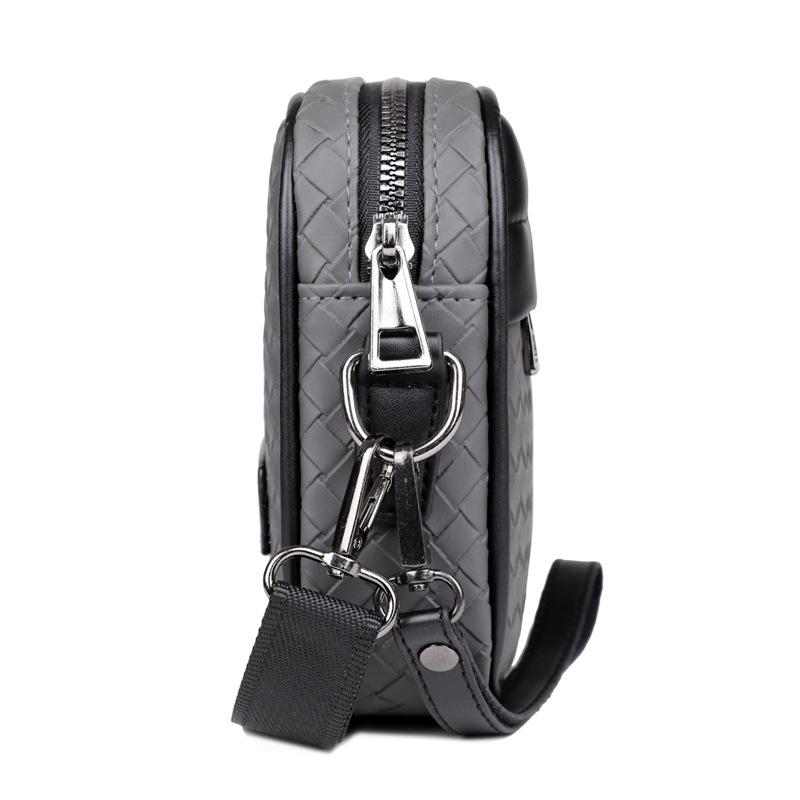 WEIXIER Herren Umhängetasche, Große Kapazität Premium Pu Leder Schultertasche, Einfache Vielseitige Pendler Sling für die Arbeit