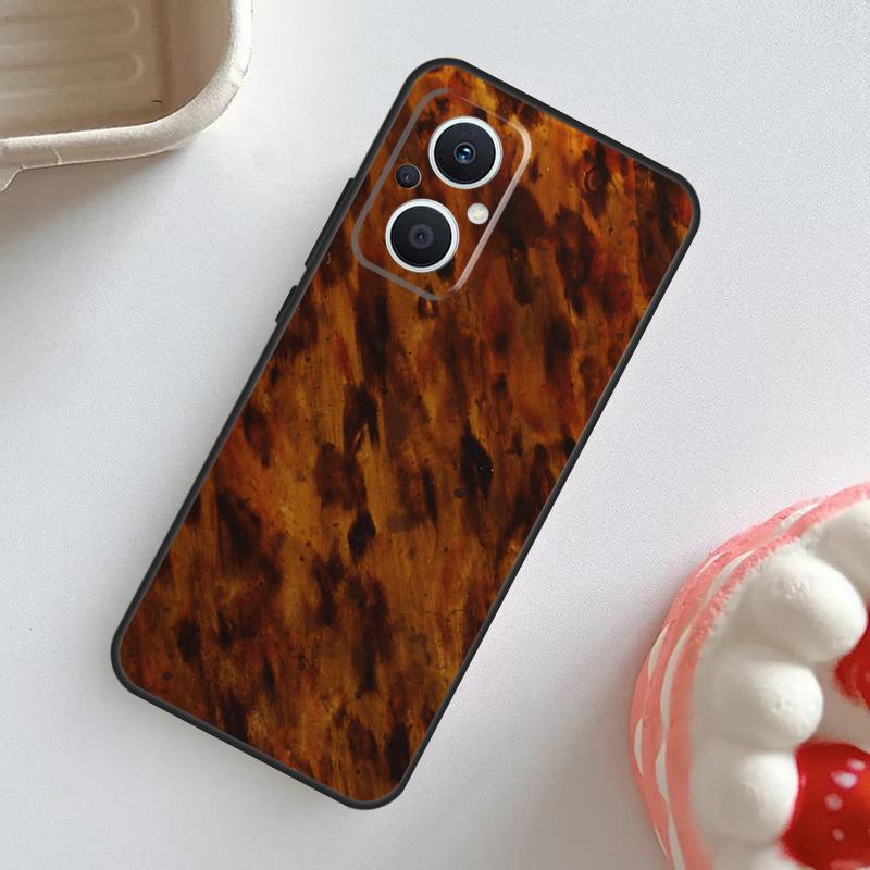Tortoise Shell Pattern Case For OPPO Reno 11F 8T 4Z 5Z 4 6 7 8 5 Lite 10 Pro OPPO Find X2 X3 Lite X5 X6 Pro Cover