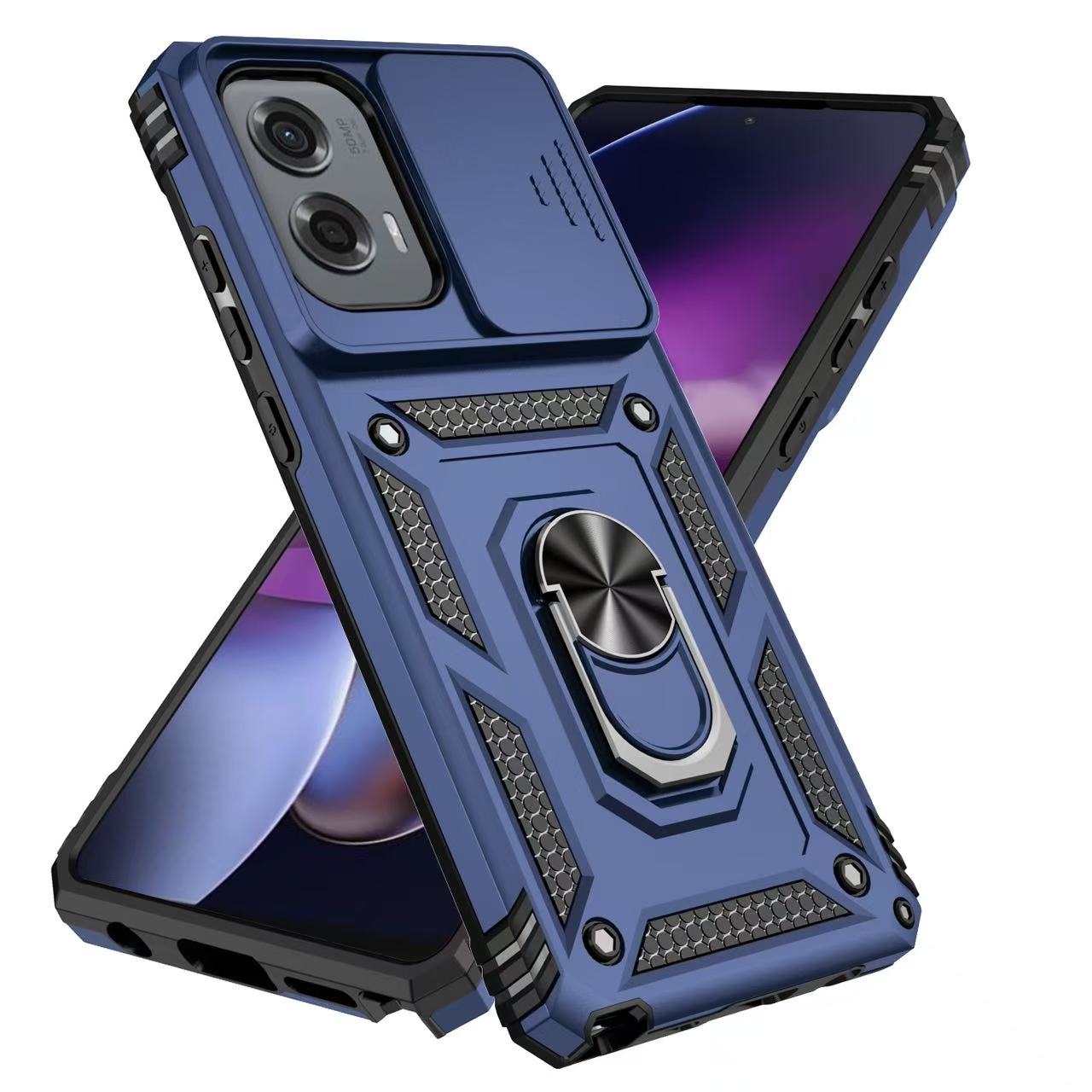 

Горячий Противоударный Чехол Hot Armor для Motorola Moto G PLAY G STYLUS G POWER 5G 2025 2024 2023 edge 2024 Чехол с Кольцом-Держателем и Сдвижной Защитой Moto GStylus 5G 2023 синий