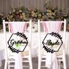 1 Pair Wooden Chair Sign Bride Groom Sign Chair Decor Chair Back Hanging Pendant For Wedding Decorations