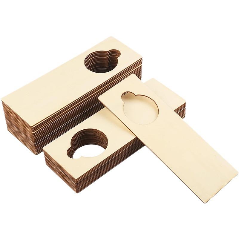 DIY Unfinished Wooden Door Handle Sign for Home, Hotel, or Office Decor