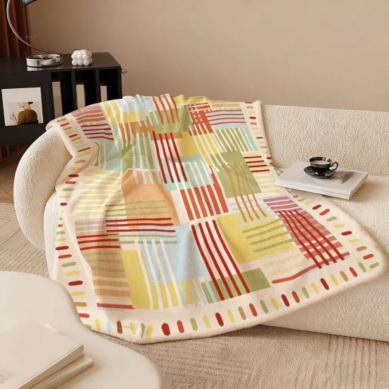 Nap Blanket for Air-Conditioned Rooms, Lightweight Flannel Throw Blanket, Double-Sided Soft Anti-Static Cozy Shawl for Home Office Travel Dorm