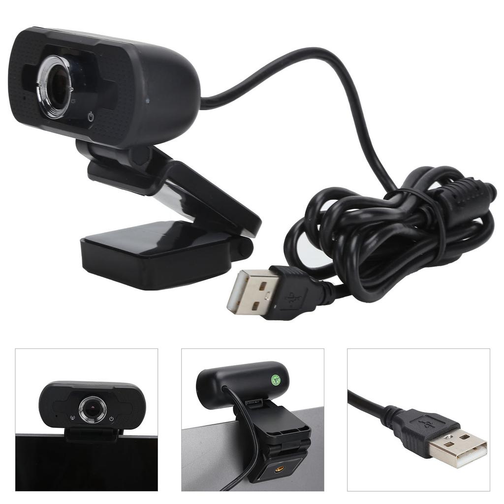 1080P Web Camera Full HD USB Webcam with Noise Cancelling Microphone MultiFunction Base